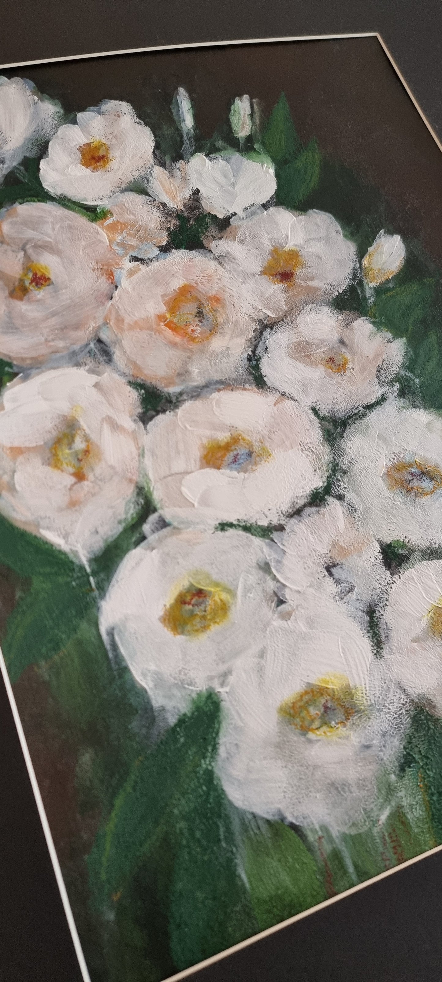 White Rose. Original acrylic painting.