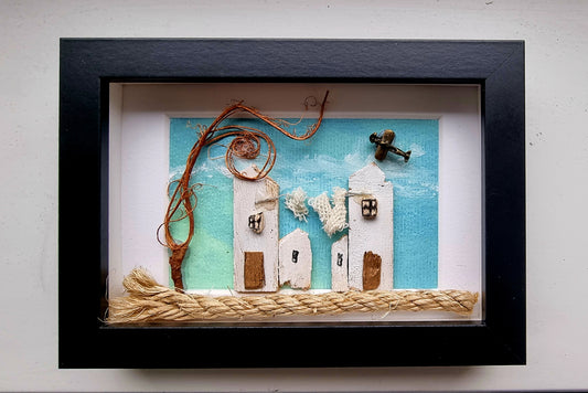 Wooden houses miniature art.