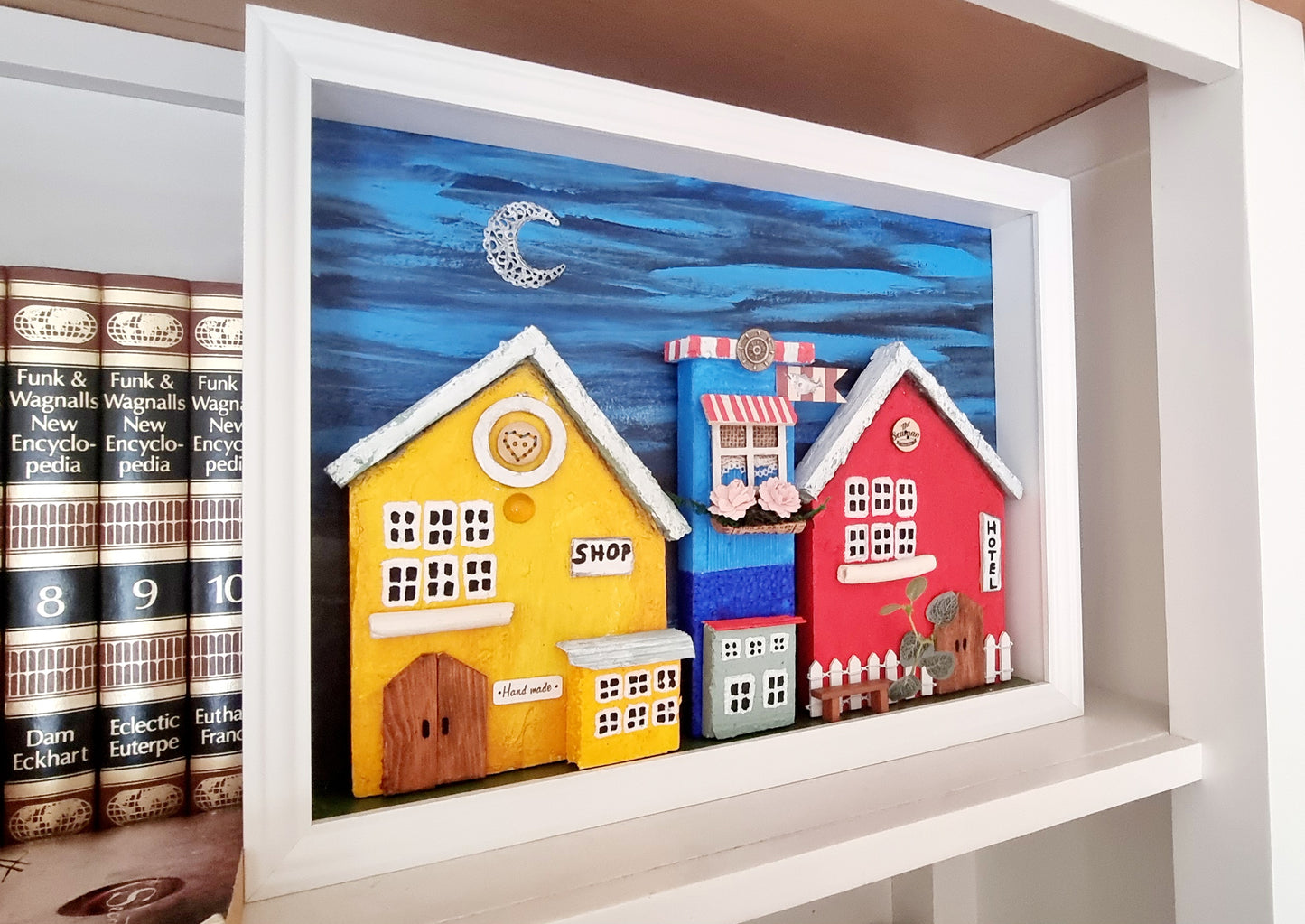 Little village, mixed media art.