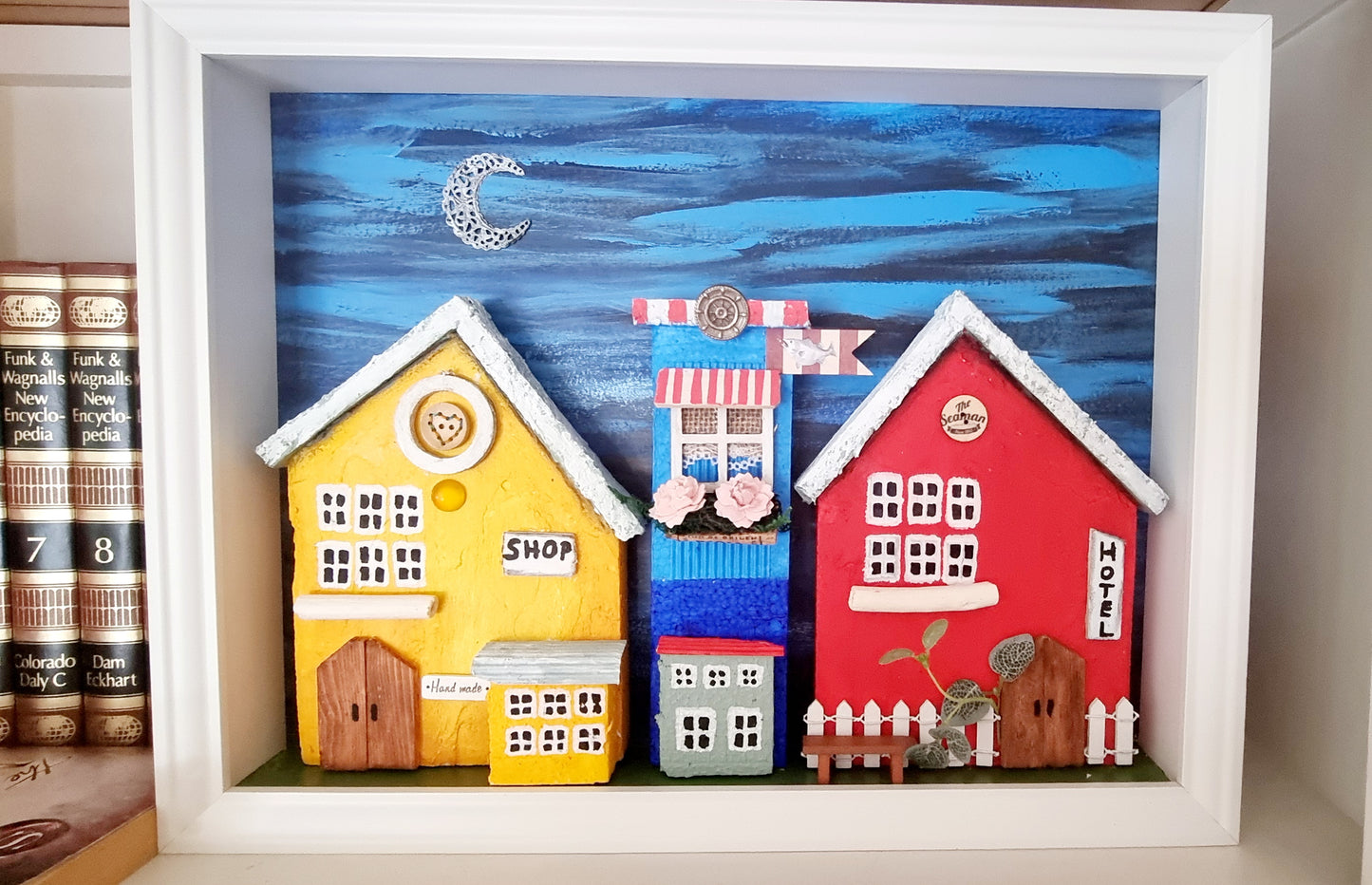 Little village, mixed media art.